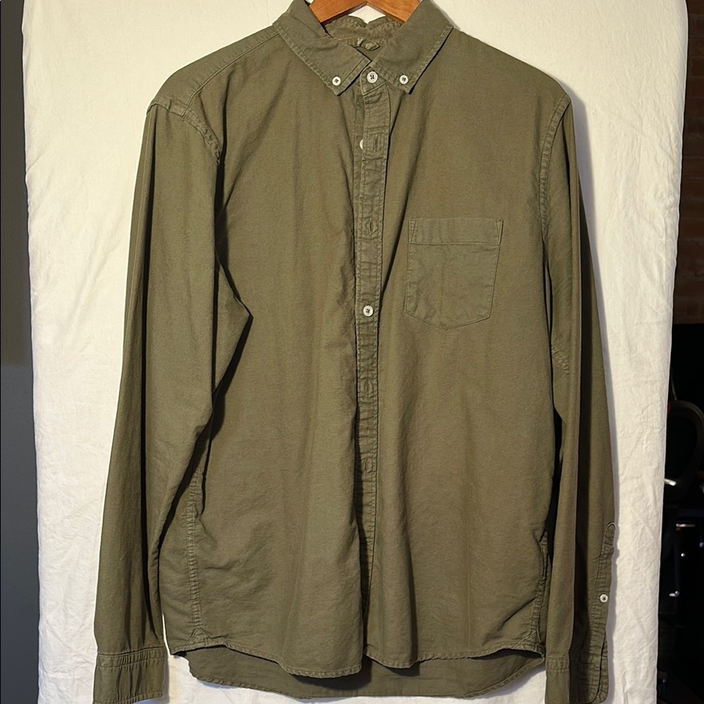 Express Green Casual Button Down Shirt